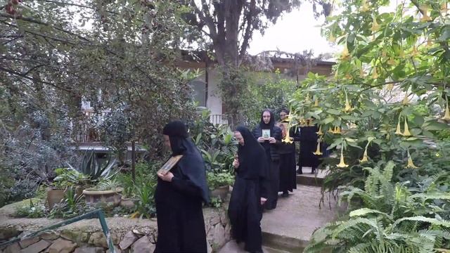 Крестный ход в русской Гефсимании в монастыре святой равноапостольной Марии Магдалины март 2020 год