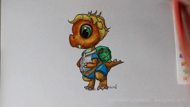 Раскрашиваю дракона Студент маркерами. Номера и цвета показываю, рассказываю. смотреть онлайн