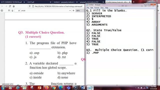 12TH HSC IT(SCIENCE) L-5 SERVER-SIDE SCRIPTING LANGUAGE(PHP) WHAT IS PHP? FULL SOLVED EXERCISE смотреть онлайн
