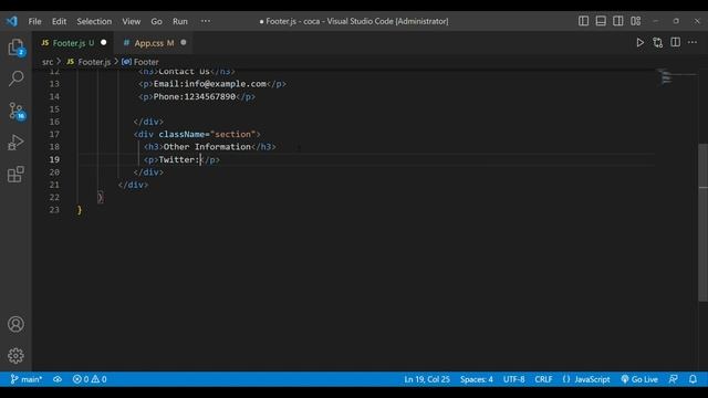 How to create Footer. #javascript #css #reactjs #react #tutorial #coding #reacttutorial смотреть онлайн