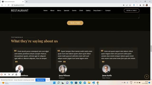 Angular Free Restaurant Website Template 1 смотреть онлайн
