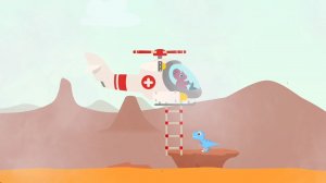 Летаем на вертолёте и спасаем динозавриков