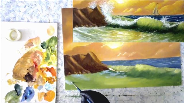 Художники от слова ХОРОШО! Морской пейзаж. Масло. Seascape. Oil смотреть онлайн