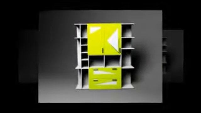 дизайн стеллажа. стеллаж для современного интерьера с желтыми фасадами смотреть онлайн