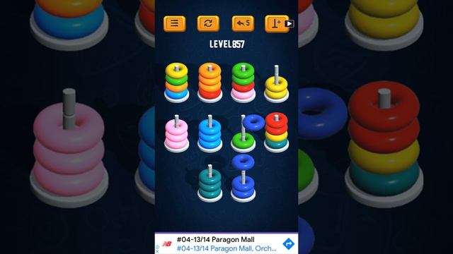 Hoop Sort Puzzle - Color Ring Stack Sorting Game Level 857 Solution смотреть онлайн