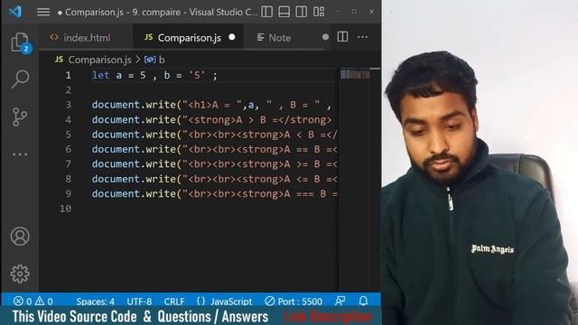 Comparison Operators In Javascript | Javascript Tutorial In Hindi #9 смотреть онлайн