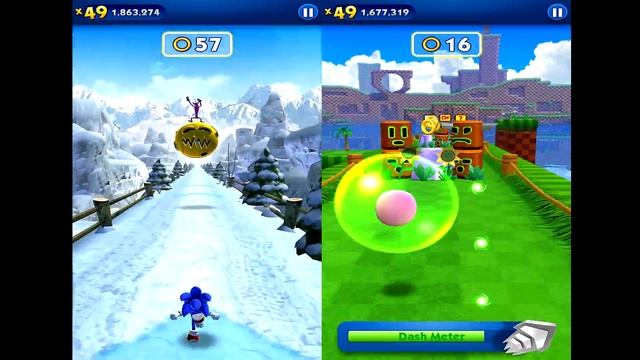 Sonic Dash Sonic VS Rusty Rose Gameplay (iOS, Android) Part 1 смотреть онлайн