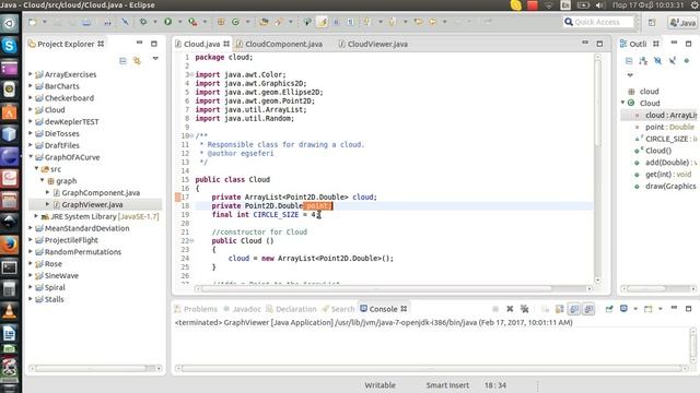 Prog. Project - Random cloud using ArrayList of Point2D.Double (J Graphics) смотреть онлайн