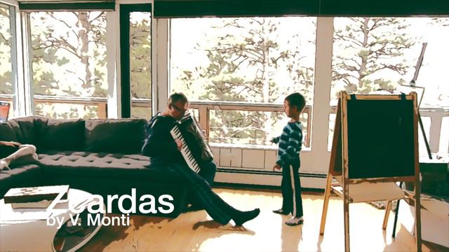 Waltz by Griboedov and Zcardas by Monti - "exotic" dancer with accordion cover смотреть онлайн