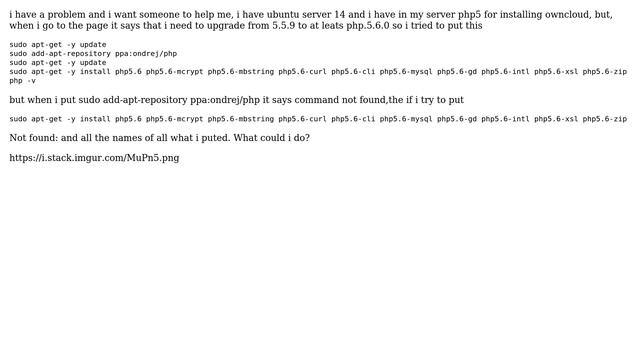 Ubuntu: Upgrade from 5.5.9-1ubuntu4.22 to PHP 5.6.0 смотреть онлайн