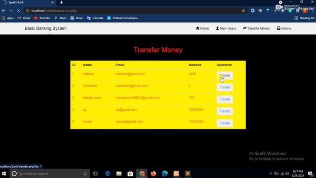 Basic banking system sparkfoundation web development task-1 смотреть онлайн