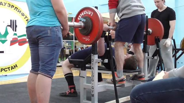 Атнагулов Эльдар, 140 кг жим (юниоры до 93 кг) смотреть онлайн