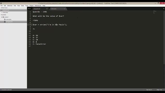 Certificação PHP - Pergunta 2 смотреть онлайн