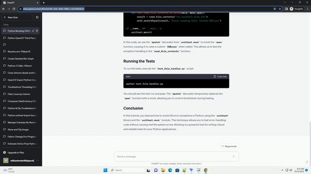 Python Mocking OS Error Exception смотреть онлайн