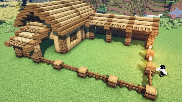 Майнкрафт (Minecraft) - Как построить простой сарай для животных смотреть онлайн