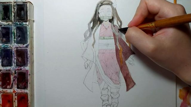 Аниме. Как нарисовать аниме персонажа поэтапно! Рисуем Незуко из аниме: "Клинок рассекающий демонов смотреть онлайн