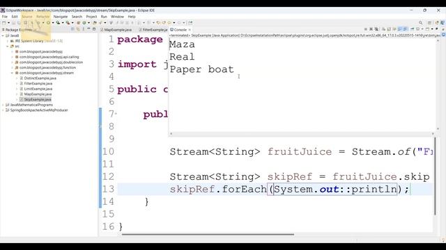 java 8 stream api || skip() || difference between skip() Vs limit() || core java || java 8 || смотреть онлайн