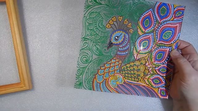 Жар-птица. Рисунок на стену. Точечная роспись. Мастер класс. смотреть онлайн