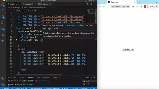 How to download files in React JS | Download file instead of opening in browser | React CSV Downloa смотреть онлайн