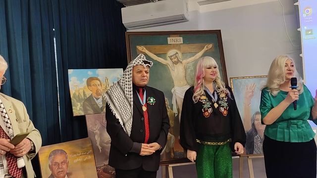Фрагмент из церемоние открытие 80-ая выставка, Душа Палестины в Москве 09-11-2023 смотреть онлайн