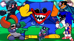 Хагги Вагги vs Friday Night Funkin НО ПОЮТ ВСЕ Зарди, Трикки, Боб, SONIC.EXE, Уитти, Hex