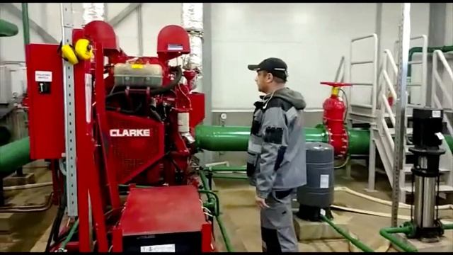 Насосное оборудование Рatterson - тестовый запуск дизельного двигателя пожарного насоса смотреть онлайн