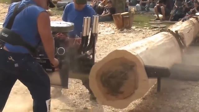 Соревнования мощных бензопил Лесорубы 80 уровня