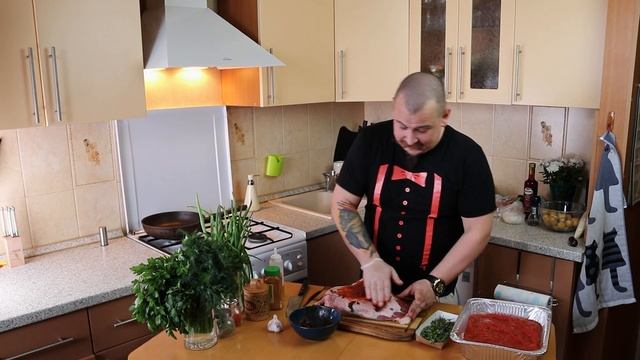 Баранья лопатка запеченная в духовке, с нутом