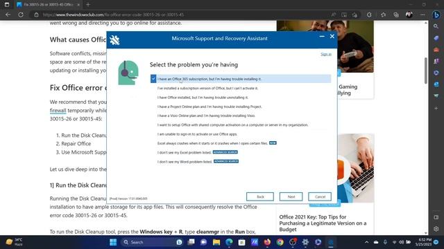 Fix Office error code 30015-26 or 30015-45 смотреть онлайн