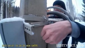 Установка щита учета на ЖБ опору. Щитучета.рф