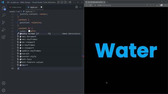 Pure CSS3 Water Wave Text Animation Effects Using CSS Clip-path | CSS Text Effects смотреть онлайн