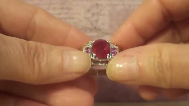 Men's Ruby Sterling Silver Ring w/ 14k Yellow Gold and Platinum Overlay - Size 10 смотреть онлайн