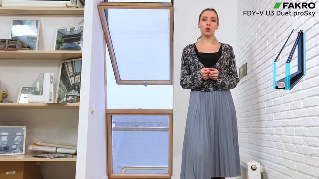FDY-V U3 Duet proSky | Мансардные окна с приподнятой осью поворота створки | FAKROrussia | ОБЗОР смотреть онлайн