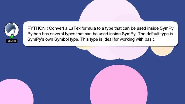 PYTHON : Convert a LaTex formula to a type that can be used inside SymPy смотреть онлайн