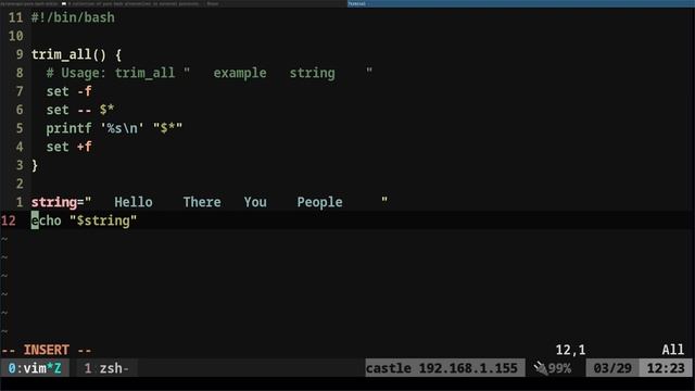 Trimming White Space from Strings in BASH смотреть онлайн