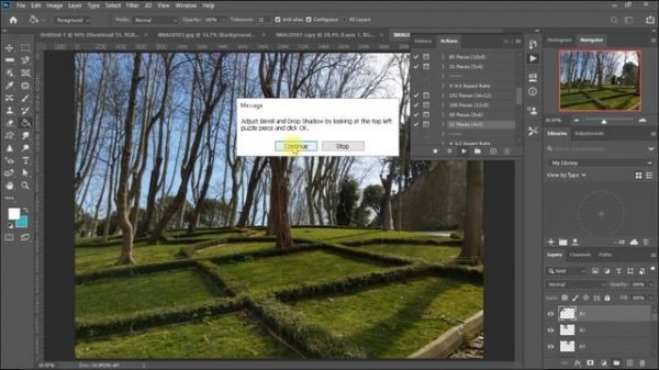Video 55 - Turn an image into a Puzzle in Photoshop. Cut Image into puzzle pieces easily