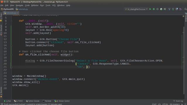 Python GUI Development with GTK+ 3 - Tutorial 16 - File Chooser Dialog смотреть онлайн