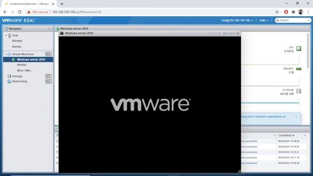 Installing Windows Server 2019 on VMWare ESXi 6.7 смотреть онлайн