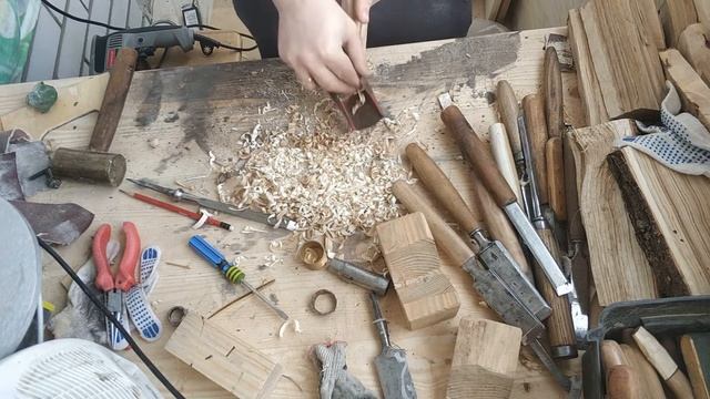 Стамеска (долото) за 100 руб. Малая реставрация стамески./Chisel at cost $1.5. Chisel restoration. смотреть онлайн