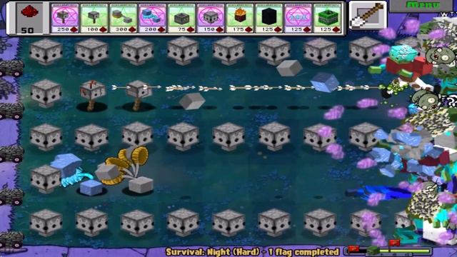 Plants Vs Zombies Mod Minecraft - Team Gatling Pea Vs Team Winter Melon