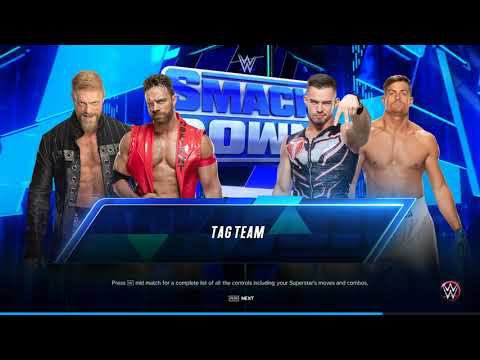 WWE2K23 LA Knight & EDGE vs Austin Theory & Grayson Waller Tag Team Match смотреть онлайн