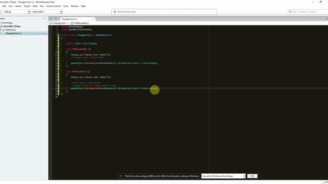 Unity: Change Object Color With Mouse