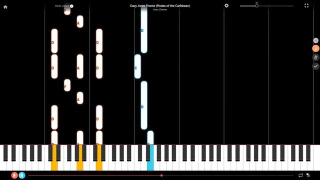 Davy Jones Theme from Pirates of the Caribbean Piano Tutorial смотреть онлайн