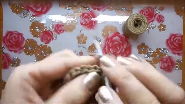 Как связать мочалку крючком из джутового шпагата для ног.How to tie a loofah! смотреть онлайн