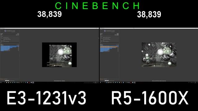 Cinebench: E3-1231v3 vs RYZEN 5 1600X Test render смотреть онлайн