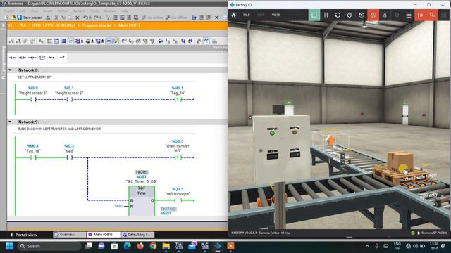 PLC Program for Sorting Boxes using Factory IO Simulation смотреть онлайн
