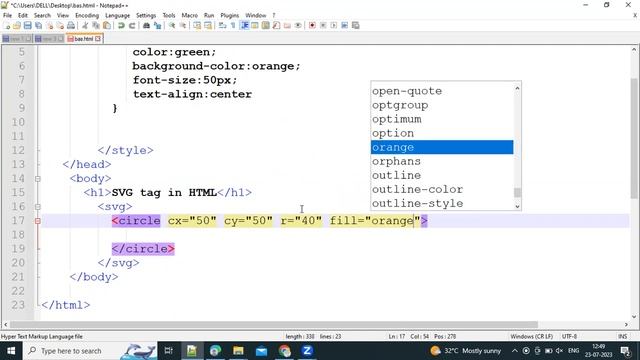 How to create circle using SVG tag in HTML смотреть онлайн