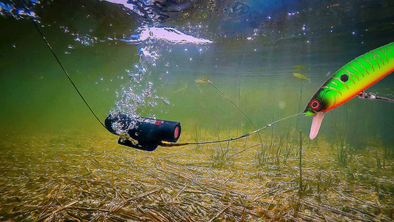Рыбалка на спиннинг с подводными камерами. Щука, окунь преследует и атакует приманки смотреть онлайн