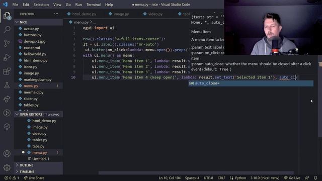 Python - NiceGUI - Tabs, Menu, Dialog and Quasar смотреть онлайн