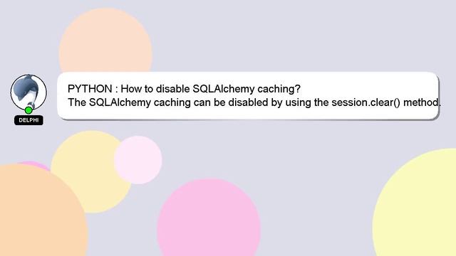 PYTHON : How to disable SQLAlchemy caching? смотреть онлайн